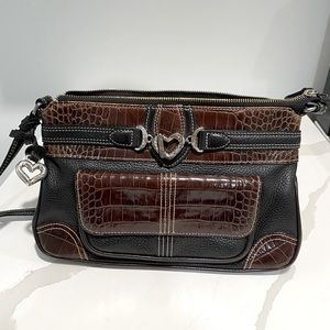 Vintage Brighton shoulder/crossbody bag, brown and black.